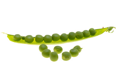 green young peas isolated