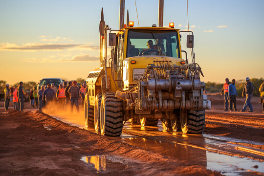 Construction equipment and machinery for drilling wells. Generative AI