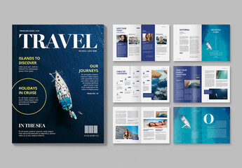 Modern Travel Magazine Brochure Template Layout