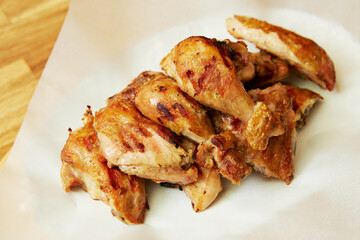 Oven-roasted chicken on a plate