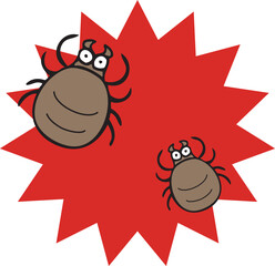 活発なマダニのイラスト