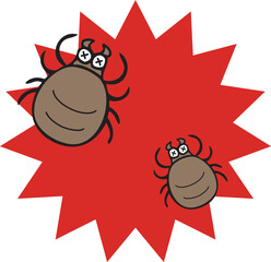 退治されたマダニのイラスト
