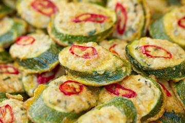 Korean traditional food zucchini pancake