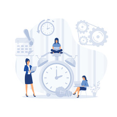 An Objective Assessment Possibilities Deadline. Close up Alarm Clock. Move Date Day. flat modern vector illustration