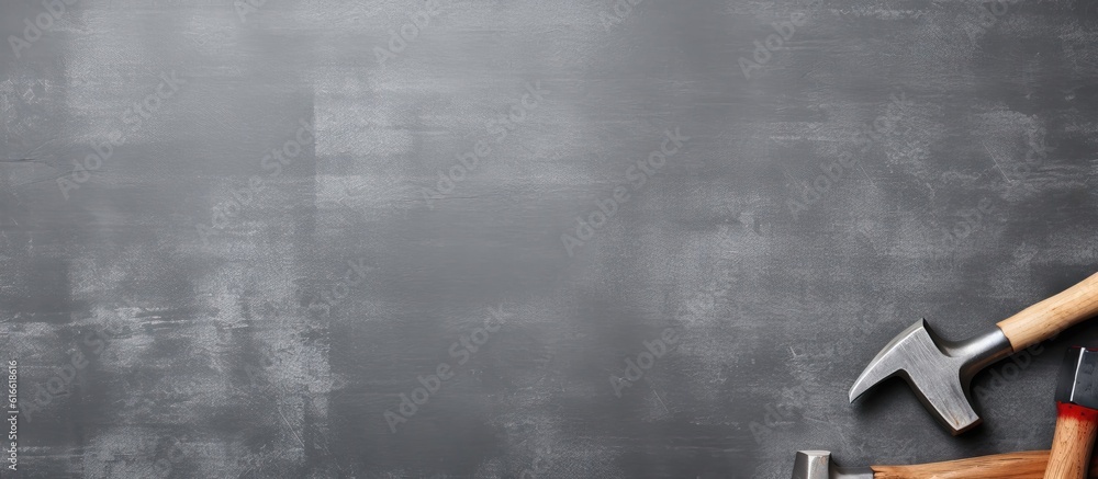 Aufkleber A hammer and a hammer on a blackboard created with Generative AI technology
