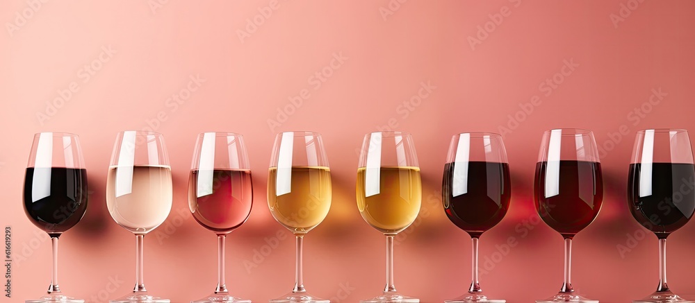 Aufkleber A row of wine glasses sitting next to each other created with Generative AI technology