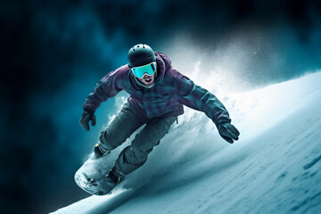 snowboarder jumping in the air generative AI
