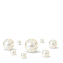 White pearl jewelry realistic gem background