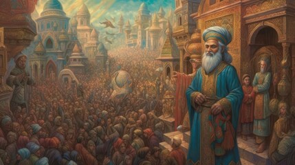 Obraz premium Jesus returned to straighten the people to the one God, namely Allah