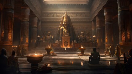 Fototapeta premium Throne for king in castle. Background in architecture or retro interior design