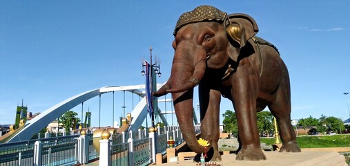 Elephant statue beside the bridge