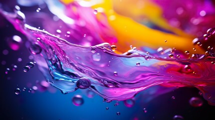 Colorful liquid water backdrop background drops bubbles flow fluid digital splash