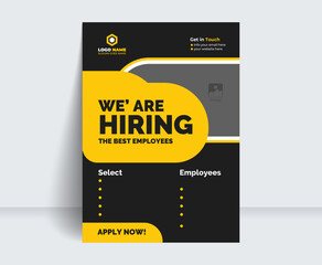 Job flyer We are hiring advertisement templates, Hiring job flyer, poster design vector, Creative Modern Minimal job vacancy hiring template.