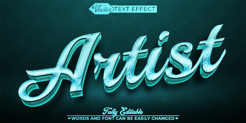 Turquoise Luxury Artist Vector Editable Text Effect Template © Anka Design