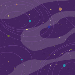 Cartoon starry space