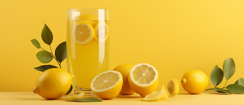 a glass vase filled with lemon juice and cut into pieces Generated by AI