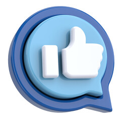 Like icon. Like button. 3D illustration.