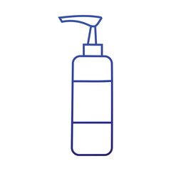 Gradient soap bottle icon over white background, line style, vector illustration