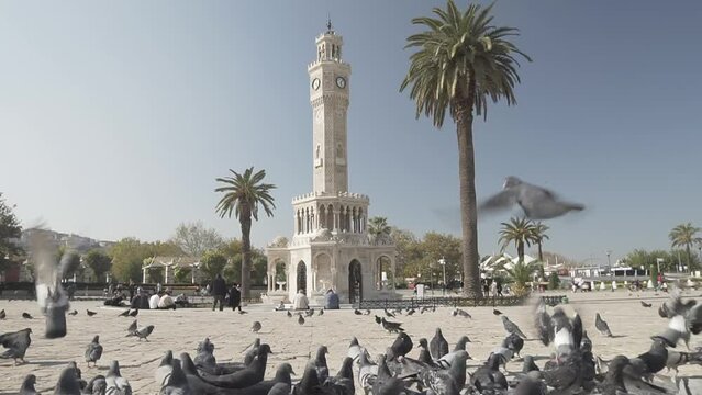 Izmir Clock Tower in the middle of Konak Square, Izmir