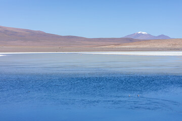 Lagune in der Salar de Uyuni am Tag.
