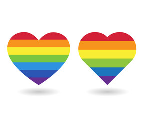 Vector icon of rainbow heart, lgbt community sign. Lgbt flag heart. Pride month flag heart. LGBT plus icon.