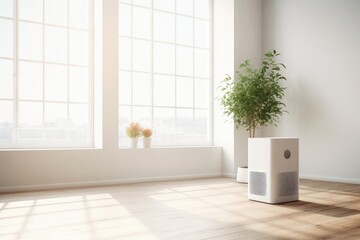air purifier in living room , AI Generated.
