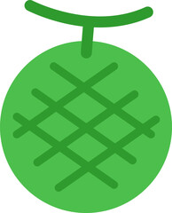 メロンのシンプルなかわいいカラーイラスト