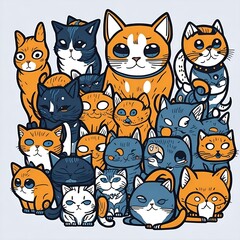 pattern with cats