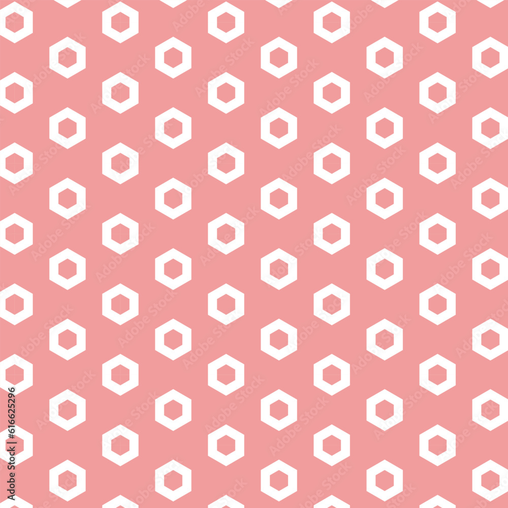 Poster abstract monochrome geometric white polygon pattern art with pink bg.