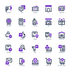 Web Store Icon pack for your website design, logo, app, and user interface. Web Store Icon mixed line and solid design. Vector graphics illustration and editable stroke.