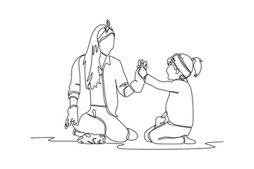 Continuous one line drawing healthcare activity concept. Single line draw design vector graphic illustration.