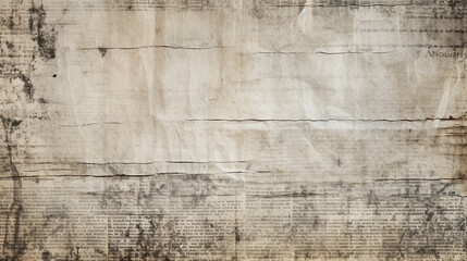 Newspaper paper grunge aged newsprint pattern background. Vintage old newspapers template texture, generative ai - obrazy, fototapety, plakaty