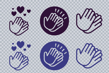Obraz premium vector icon collection of clapping hands