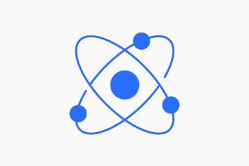 Geometric atom
 illustration in flat style design. Vector illustration and icon. 