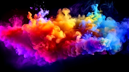 Plakat colorful ink clouds explosion background