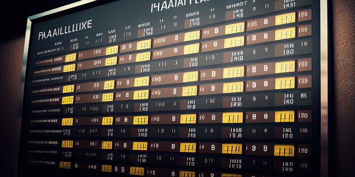 Airport timetable with split flap