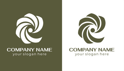 Round spiral logo. Swirling elegant waves of fabric. Template for creating a unique luxury design, logo, fashion, studio, boutique, spa center