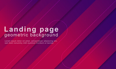 Geometric Landing page background with dynamic shapes composition. Abstract gradient background Vector Illustration