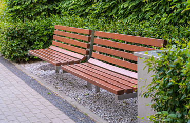 New Modern Bench in Park, Outdoor City Architecture, Wooden Benches, Outdoor Chair, Urban Public Furniture