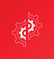 Gearwheel settings vector minimalistic modern icon design