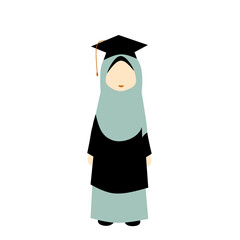 Faceless Muslim Woman Graduation