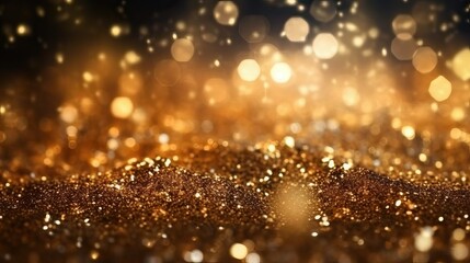 Fototapeta na wymiar Glitter light grunge gold background (Ai generated)