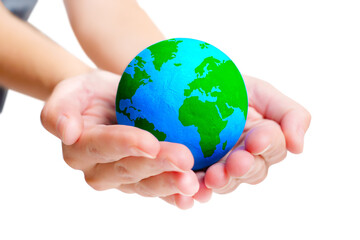 Planet Earth in Hands as Symbol of Care and Responsibility