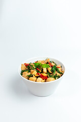 Chicken Dice with Honey Basil