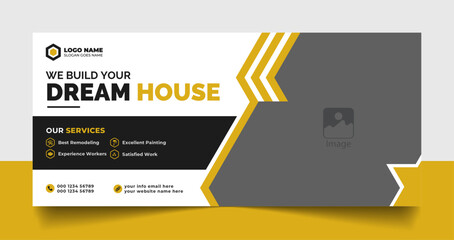 Home sale cover creative and web banner for real estate sale business header template