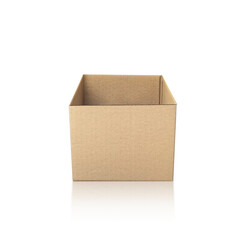 Open Empty Cardboard Box, transparent background