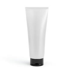 Plastic cosmetic tube for cream or gel mockup, transparent background