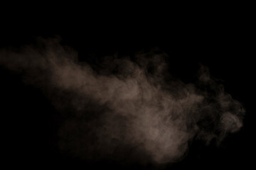 White steam on a black background.