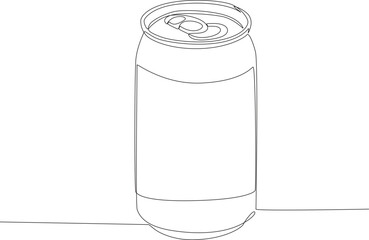 Single continuous line drawing soda aluminum can. Global Day Parent Concept
