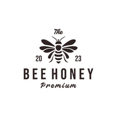 vintage logo bee honey template illustration